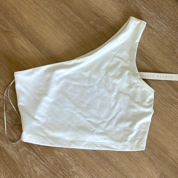 Susana Monaco One Shoulder Crop Top in Sugar / SMALL (from Revolve) - Picture 3 of 5